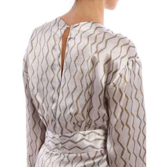 Isabel Marant Siasi 100% Silk Blouse in Beige Bohemian Chic Long Sleeve Size 42 - Picture 3 of 15